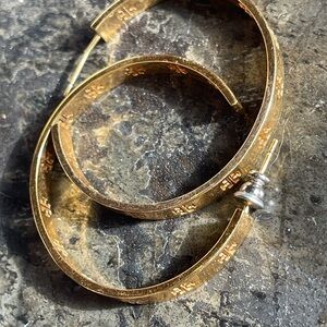 Tory Burch Large Hoop Earrings logo gold tone